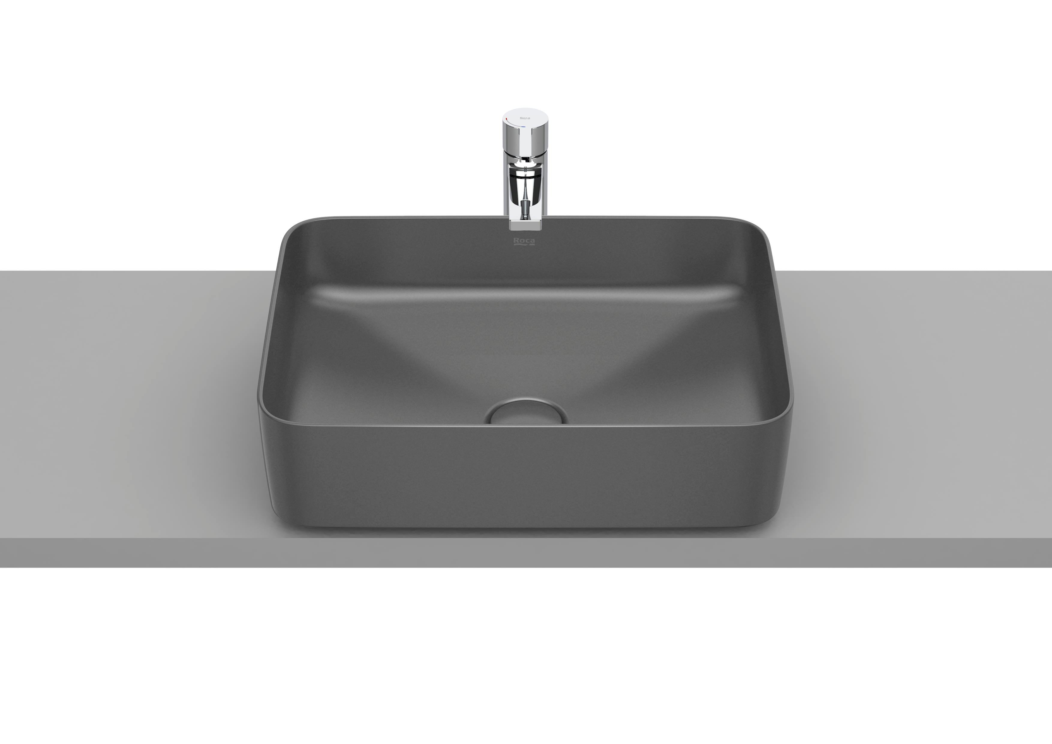 Roca Inspira SQUARE – Умивалник върху плот 50×37×14см White бял FINECERAMIC® A327530000