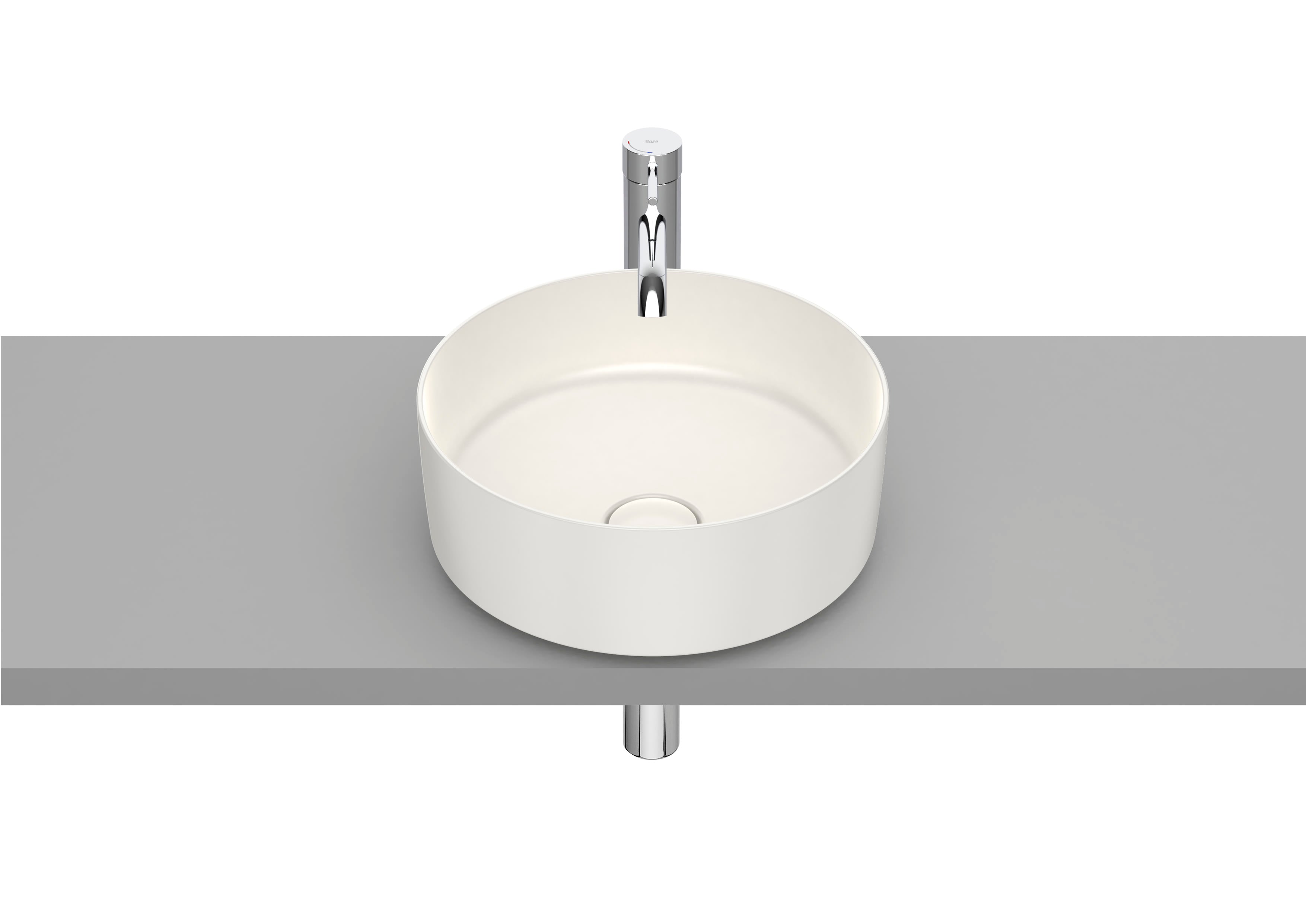 Roca Inspira ROUND – Овален умивалник върху плот 37×37×14см White бял FINECERAMIC® A327523000
