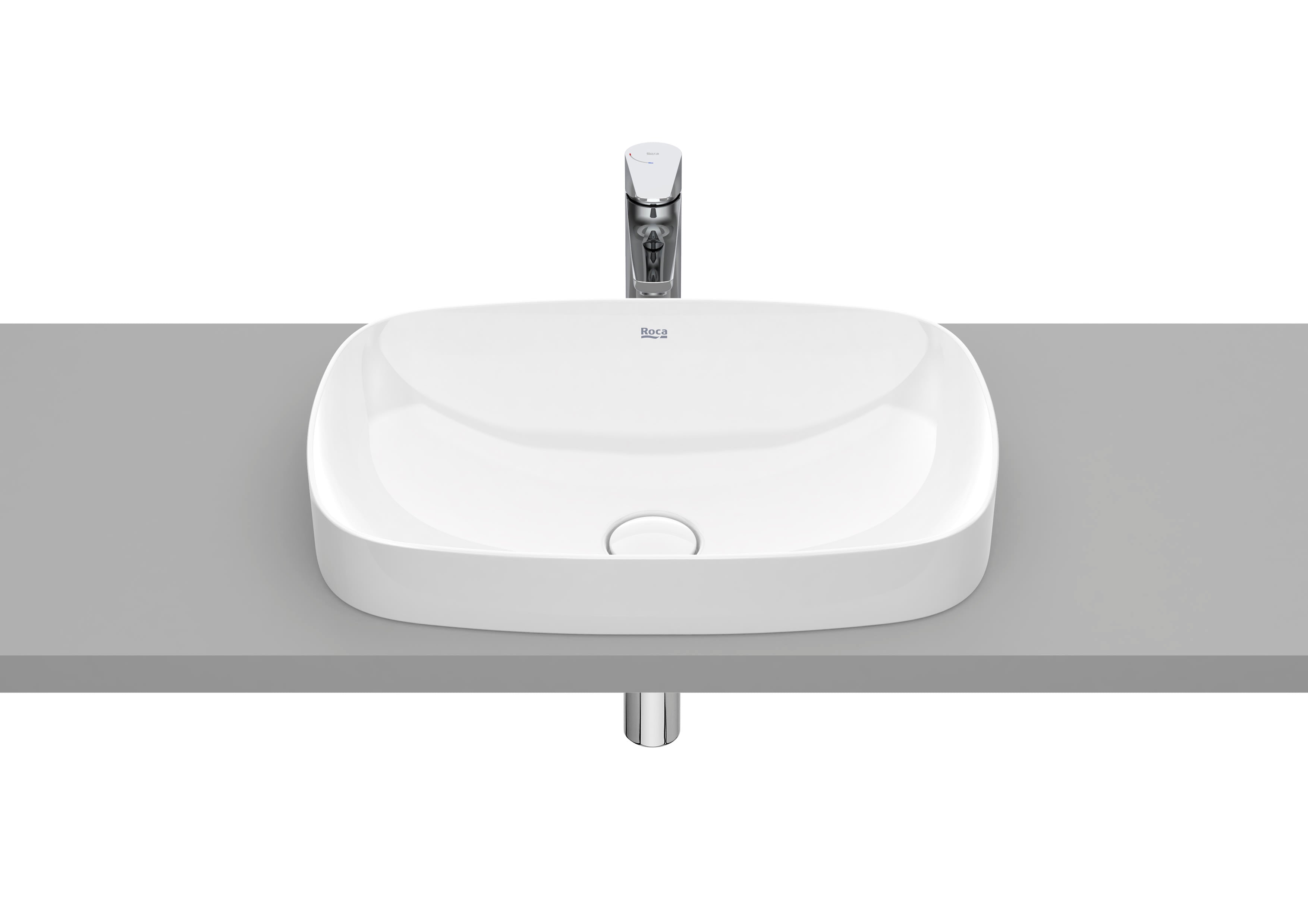 Roca Inspira SOFT – Умивалник за вграждане в плот 55×37×7.5см White бял FINECERAMIC® A327504000