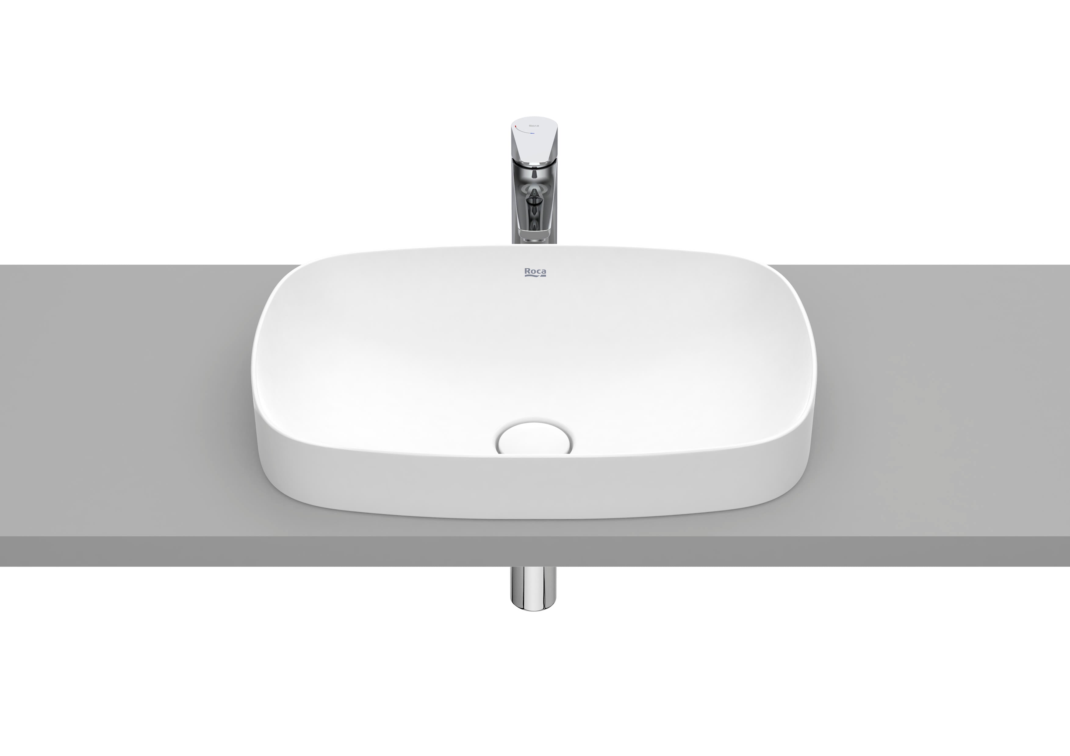 Roca Inspira SOFT – Умивалник за вграждане в плот 55×37×7.5см White бял FINECERAMIC® A327504000