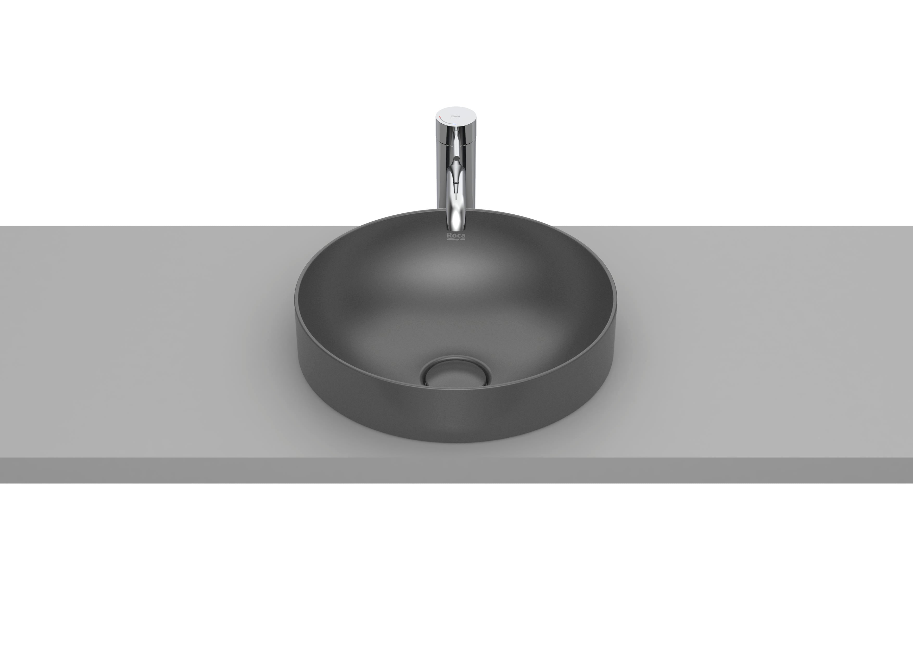 Roca Inspira ROUND – Умивалник за вграждане в плот 37×37×7.5см White бял FINECERAMIC® A32752R000