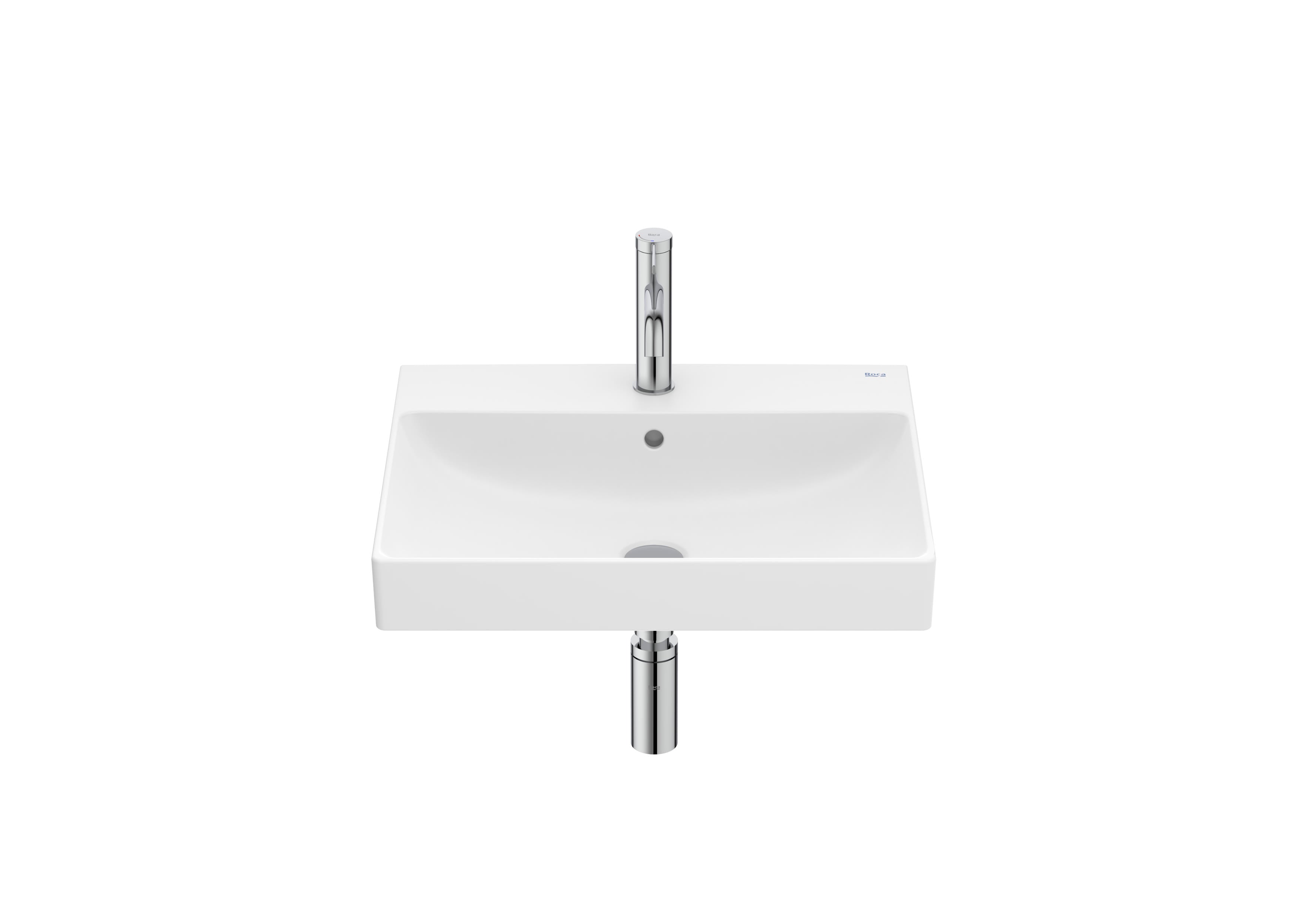 Roca ONA – Компактен умивалник за стенен монтаж 55×46×16см Glossy White бял гланц A327685000