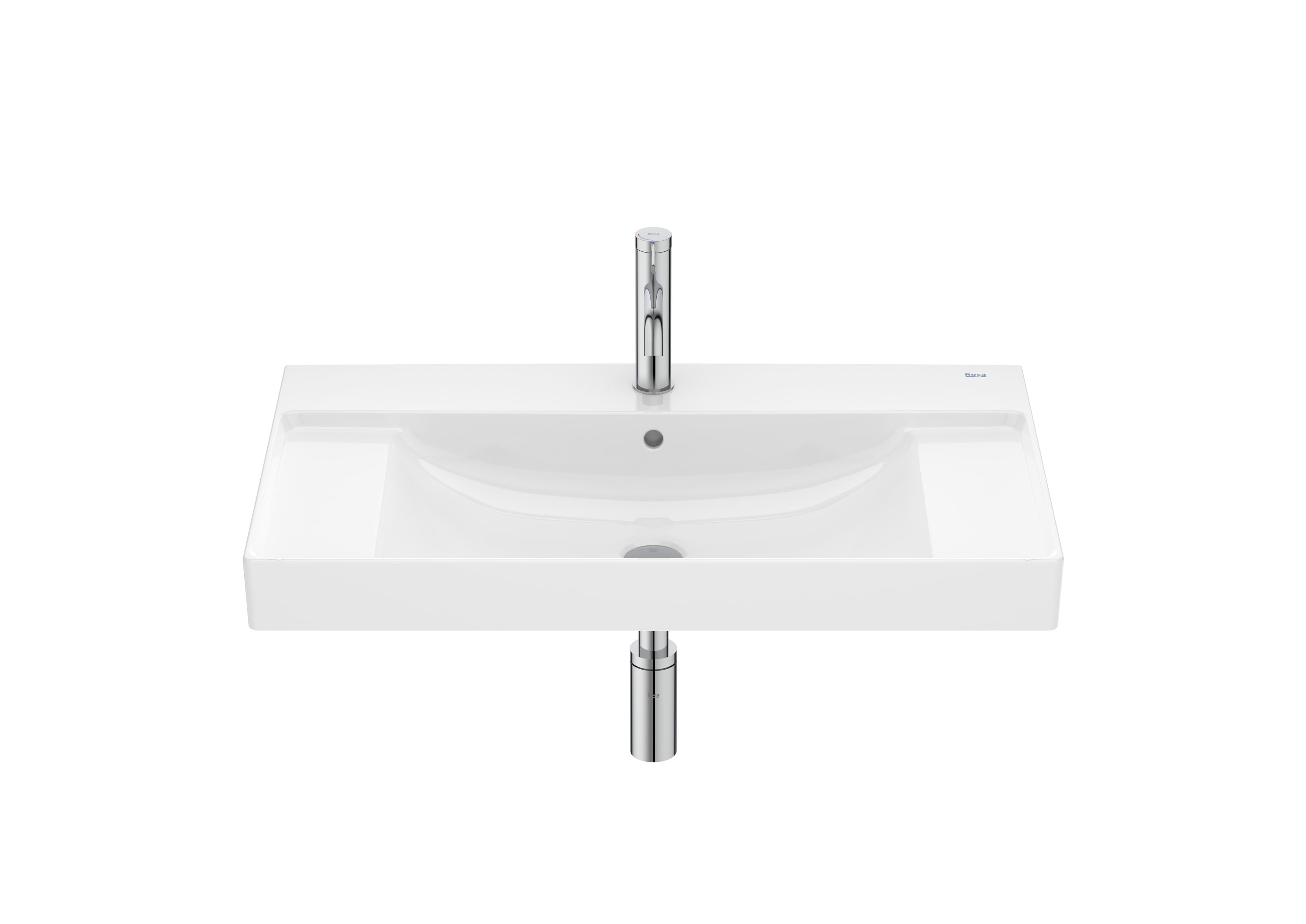 Roca ONA – Умивалник за стенен монтаж 80×46×16см Glossy White бял гланц A32768H000
