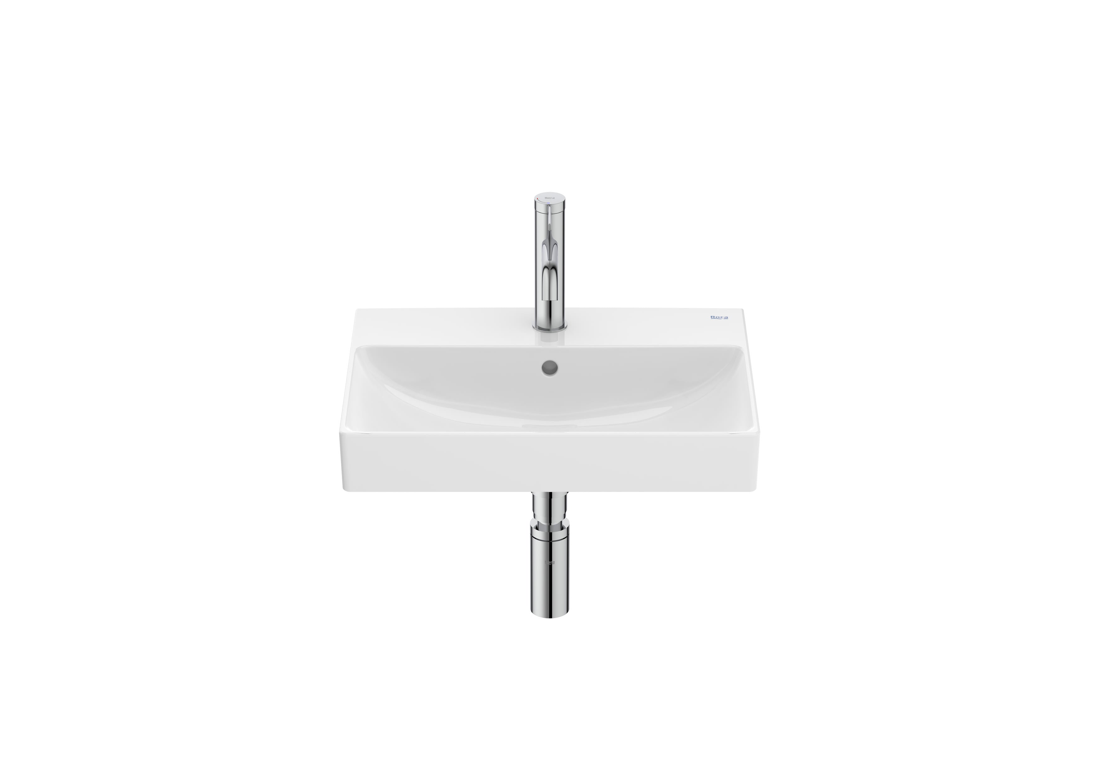 Roca ONA – Компактен умивалник за стенен монтаж 50×36×15см Glossy White бял гланц A32768E000