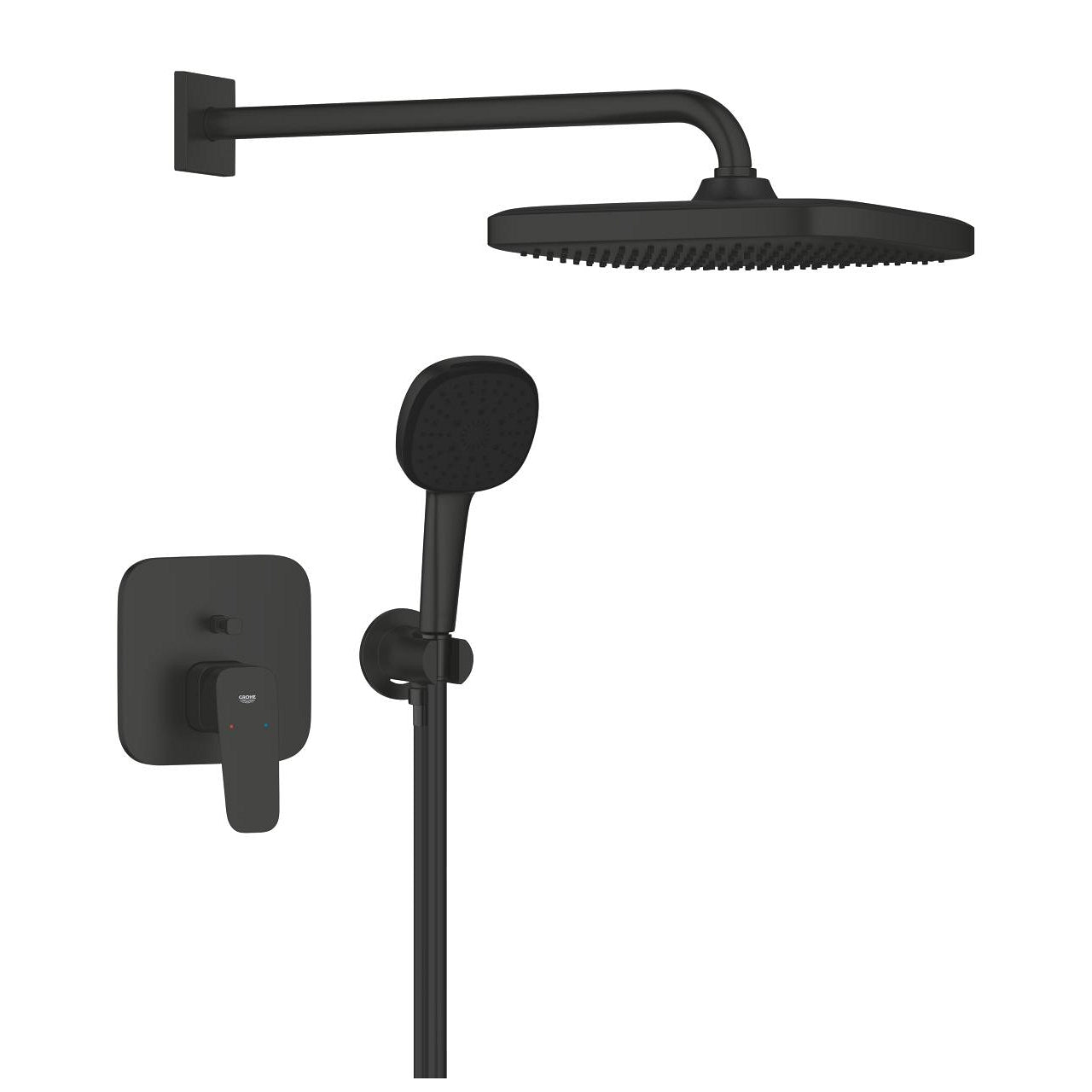 GROHE Cubeo Комплект смесител вграждане + Tempesta 250 Cube + ръчен душ Matte Black 10 533 62430 - Stonea.BG