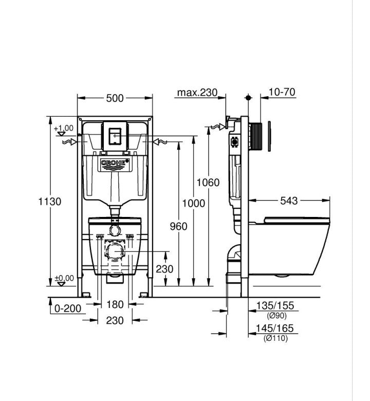 GROHE Solido Комплект за WC 4 в 1 BauEdge Ceramic за вграждане 120184SH00