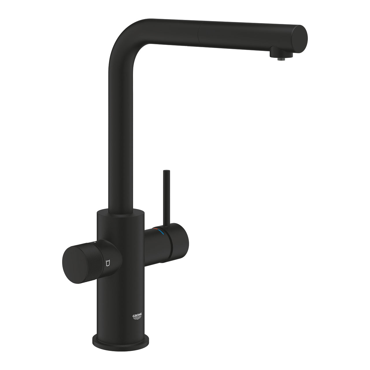 GROHE Blue Pure Minta Кухненски Смесител за Филтрирана Вода L-чучур 360° Phantom Black 30590KF0 - Stonea.BG