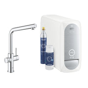 GROHE Blue Home Кухненски Смесител L-чучур Филтрирана Газирана Вода Chrome 31454001 - Stonea.BG
