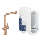 GROHE Blue Home Кухненски Смесител L-чучур Филтрирана Газирана Вода Brushed Warm Sunset 31454DL1 - Stonea.BG