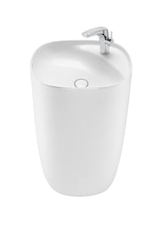 Roca Beyond – Totem Умивалник стоящ 50×45×88см White бял FINECERAMIC® интегриран плот дясно A3270B0000