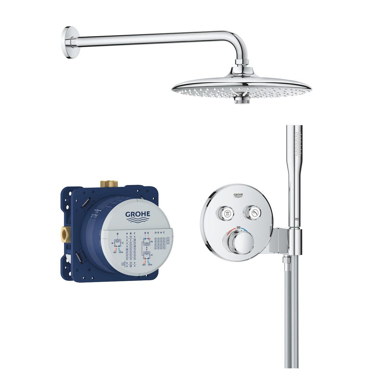 GROHE Grohtherm SmartControl + Euphoria 260 Комплект вграждане 34 867 000 - Stonea.BG