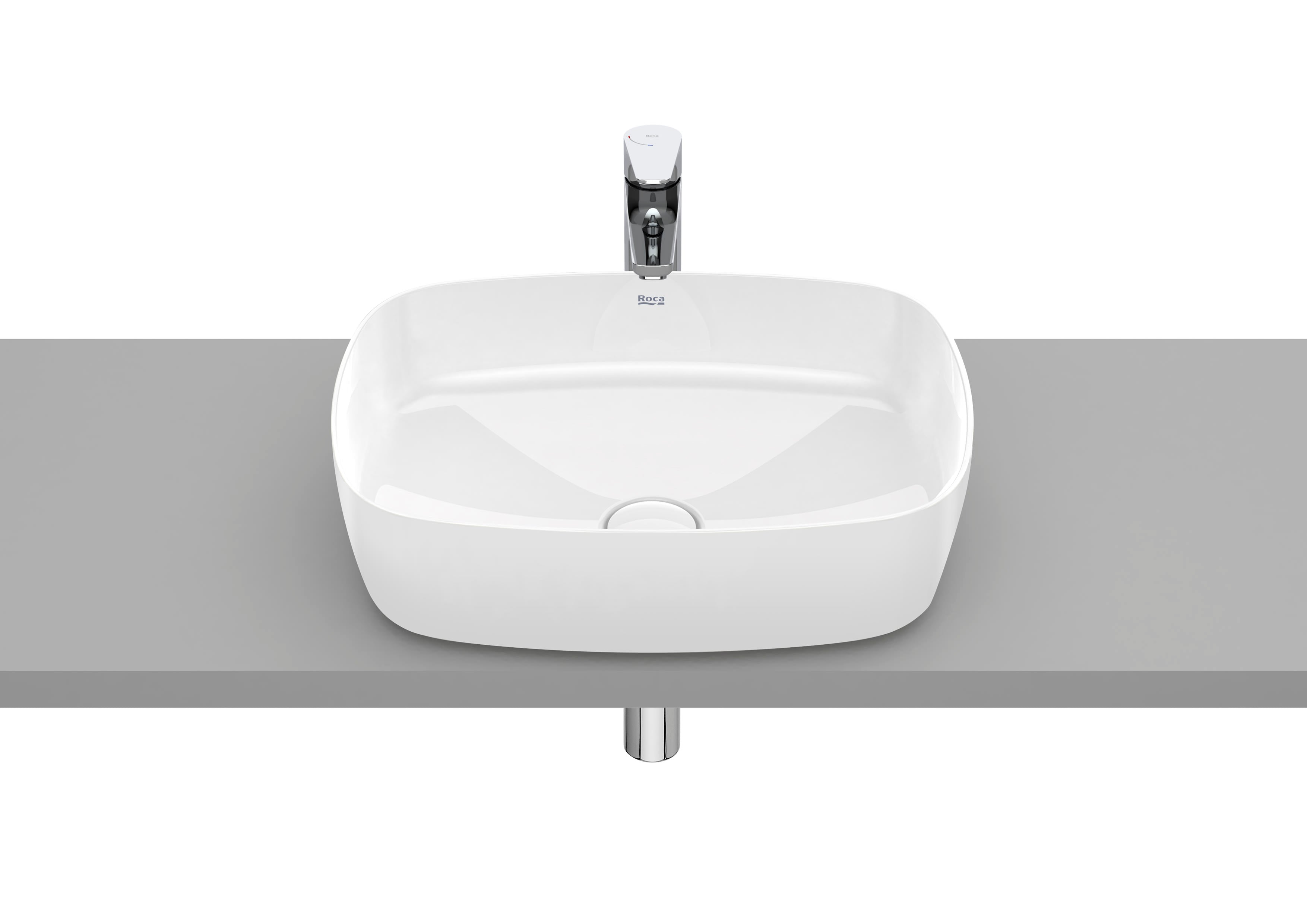 Roca Inspira SOFT – Умивалник върху плот 50×37×14см White бял FINECERAMIC® A327500000