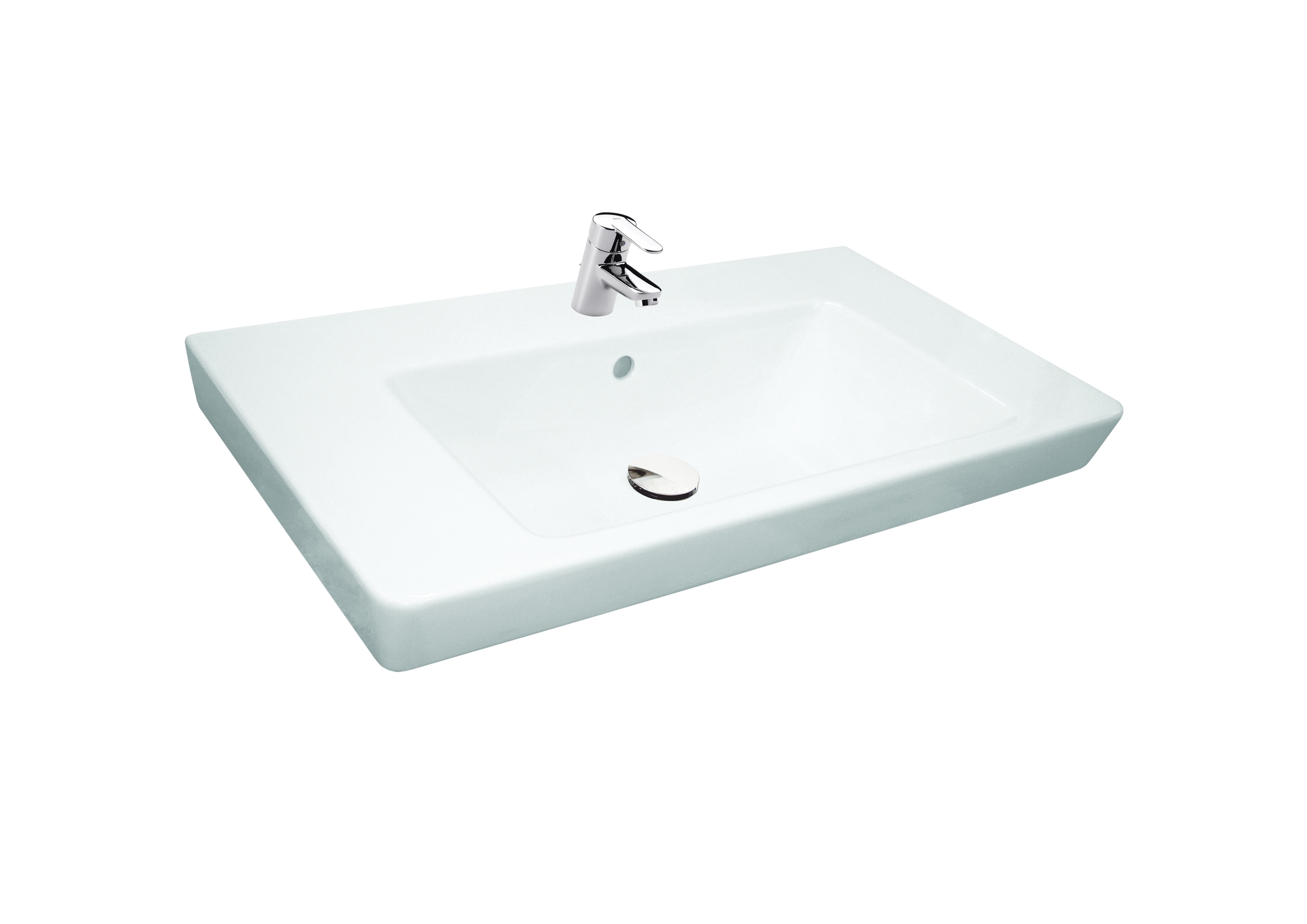 Roca Caserta – Умивалник върху мебел или стенен монтаж 80×45×17см White бял 1 отвор A3270J0000
