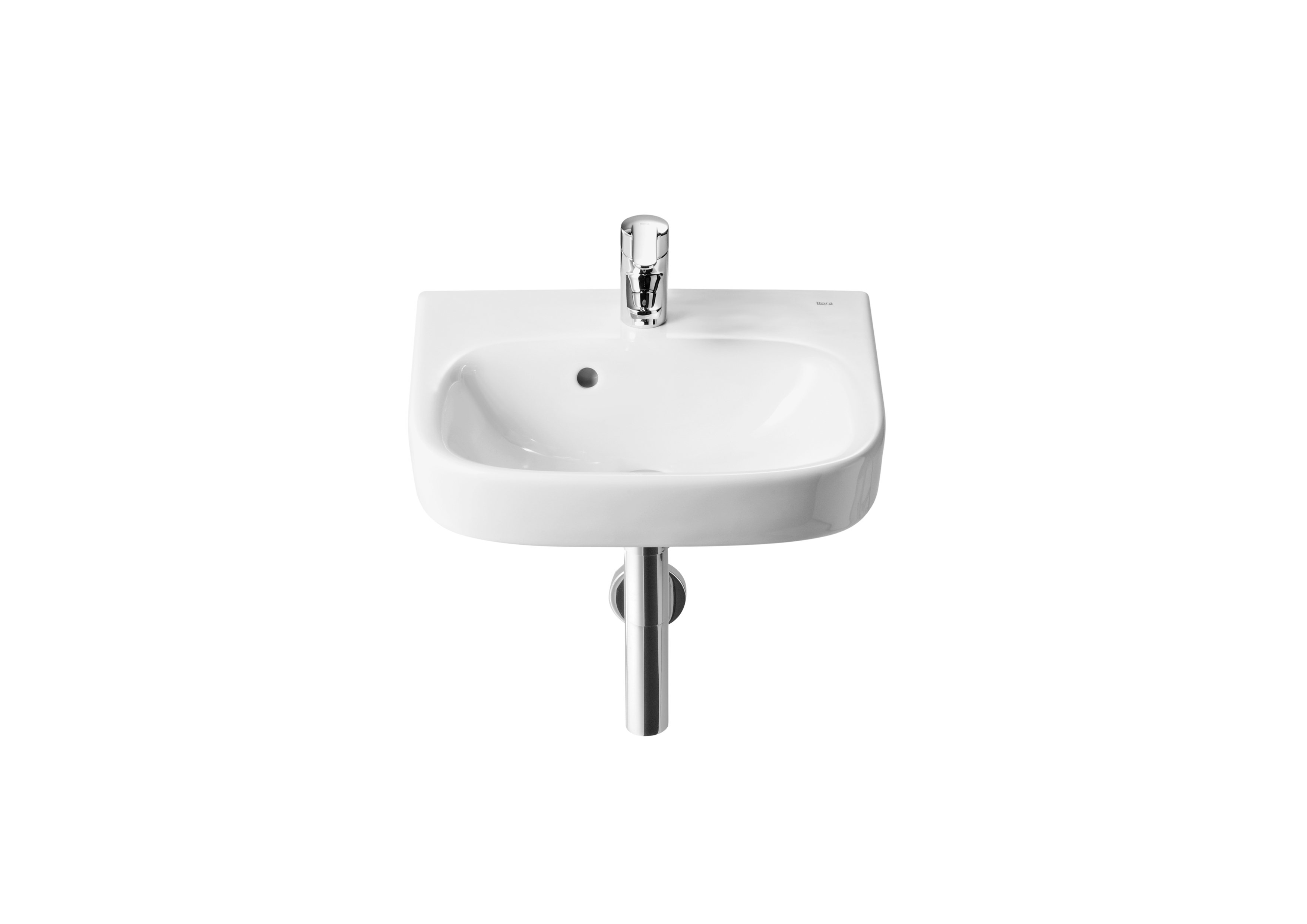 Roca – Компактен умивалник за стенен монтаж 35×30×10см Glossy White бял гланц 1 отвор A325999000