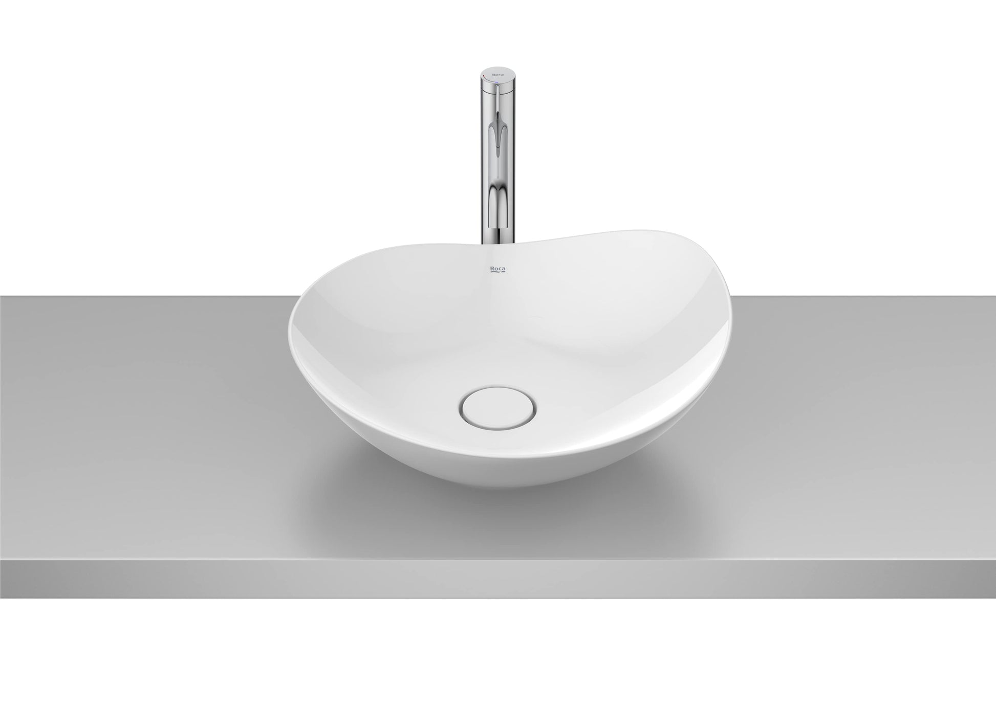 Roca Ohtake Умивалник FINECERAMIC® върху Плот Асиметричен Round White A327A1N000 - Stonea.BG
