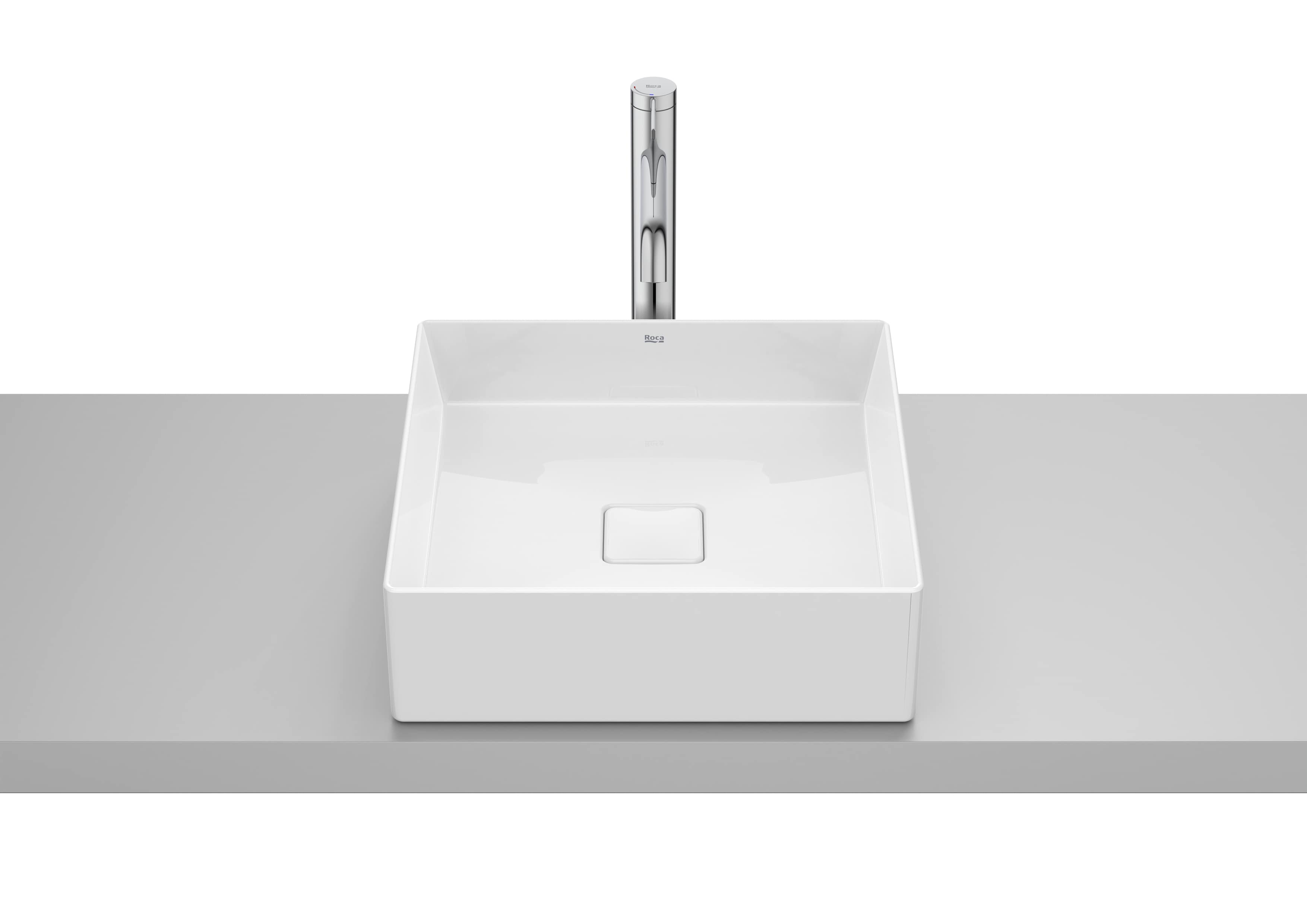 Roca Terra – Умивалник върху плот 40×40×12.5см White бял FINECERAMIC® A32787Y000
