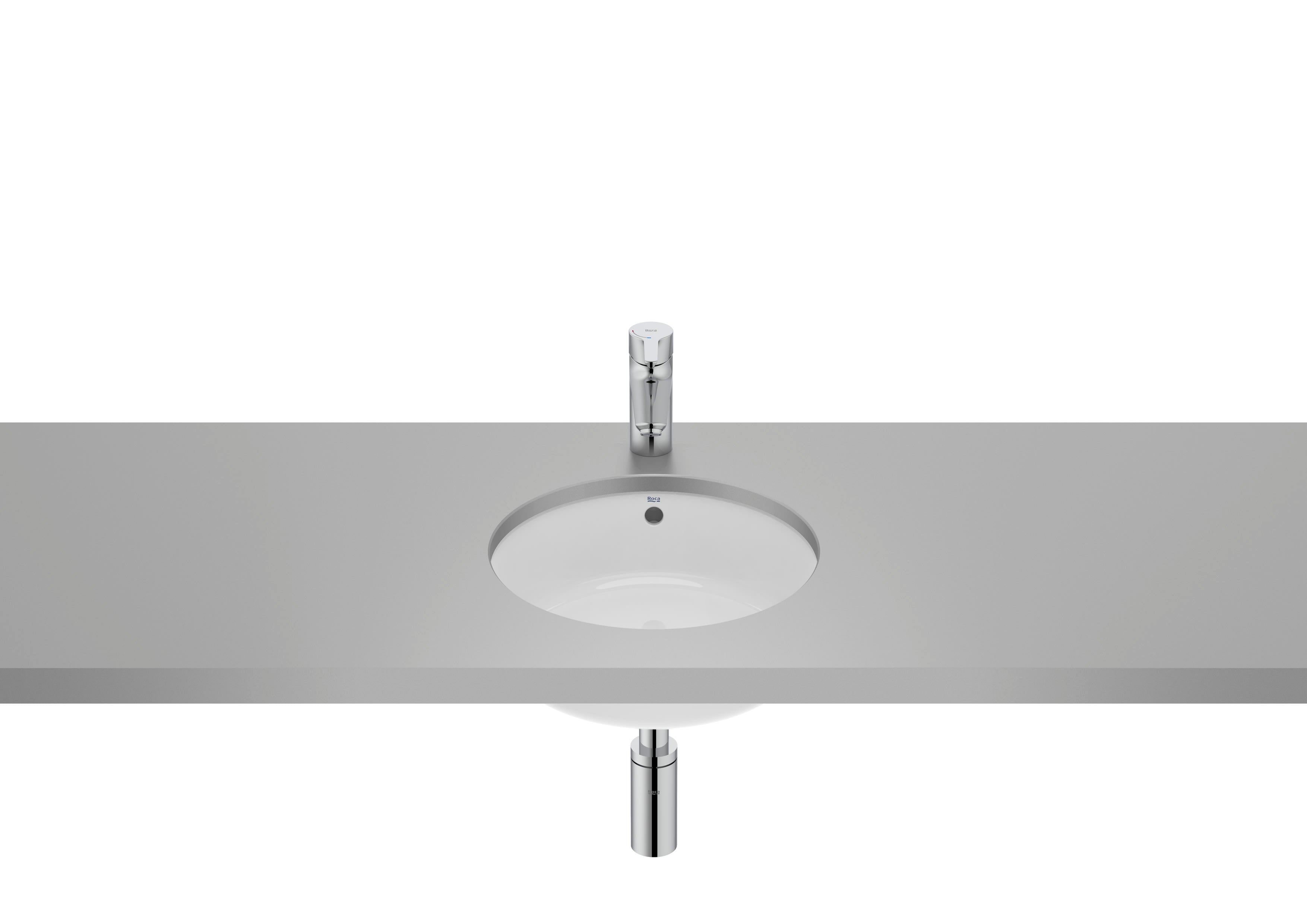 Roca The Gap – Овален умивалник под плот 35×35×16см White бял без отвор A3270YB000