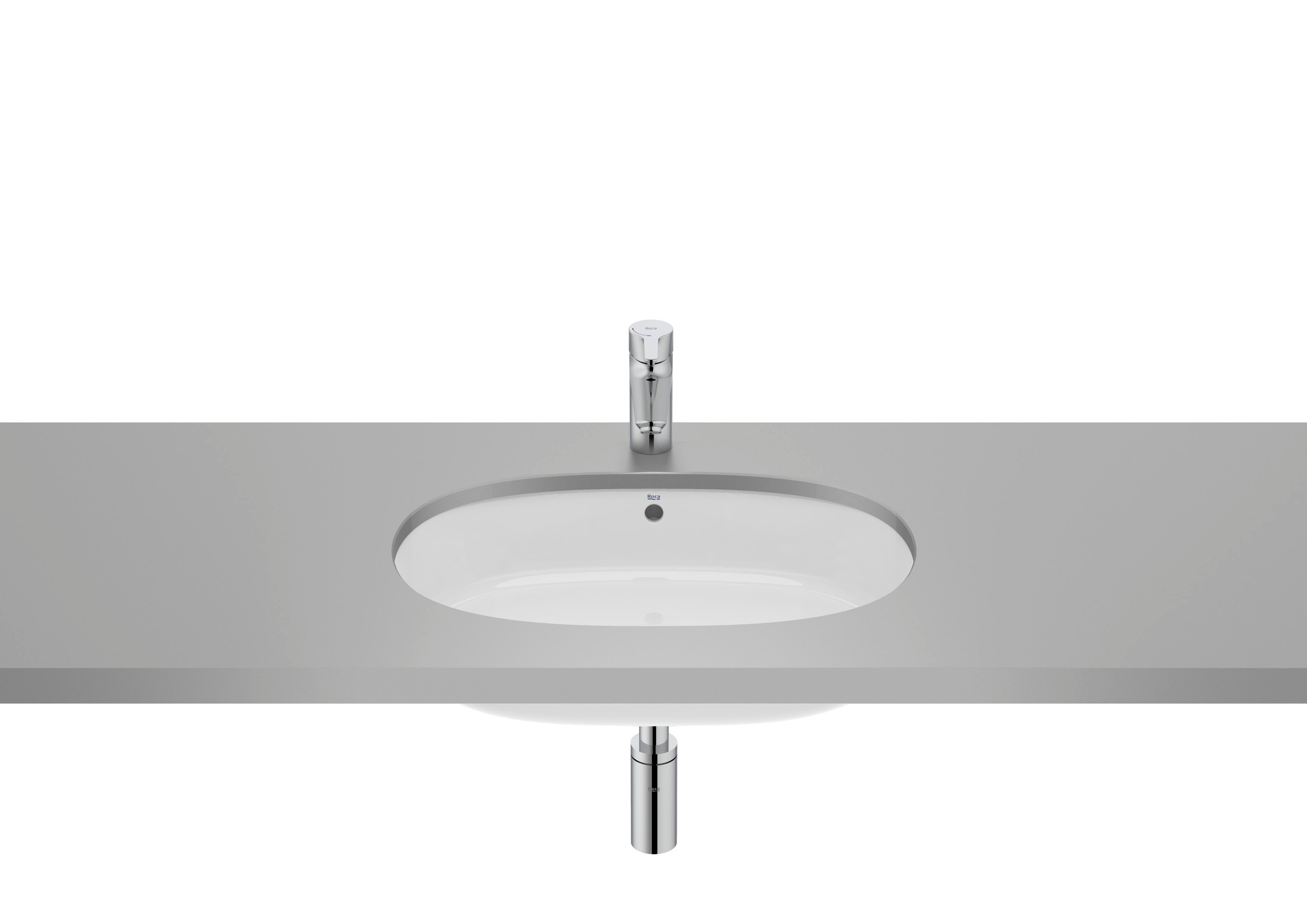 Roca The Gap – Овален умивалник под плот 55×35×16см White бял без отвор A3270YC000