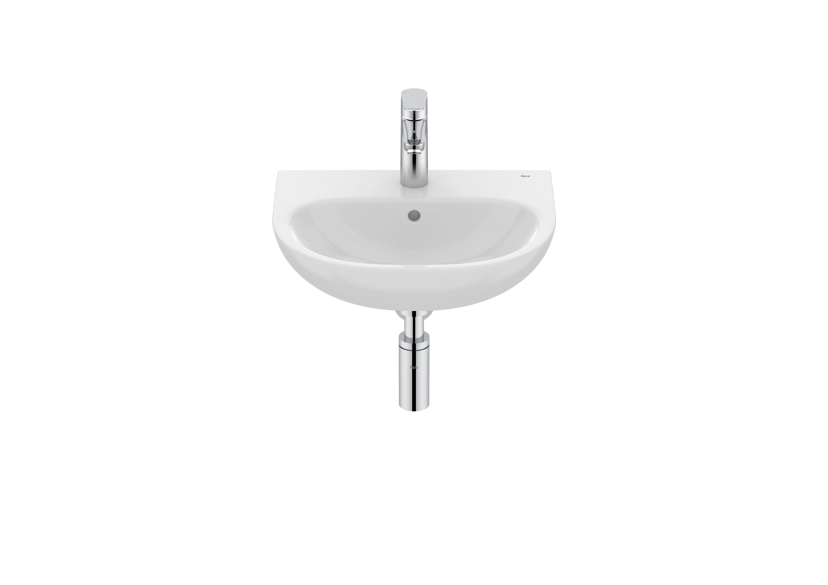 Roca Victoria – Компактен умивалник за стенен монтаж 45×38×12.5см White бял 1 отвор Novelty A325V04000