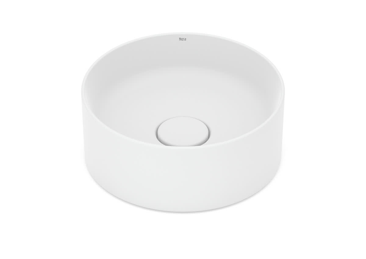 Roca Terra – Овален умивалник върху плот 30×30×12см White бял FINECERAMIC® A32787U000