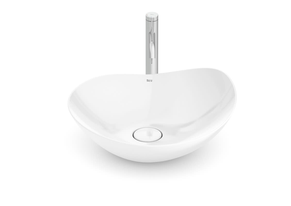 Roca Ohtake Умивалник FINECERAMIC® върху Плот Асиметричен Round White A327A1N000 - Stonea.BG