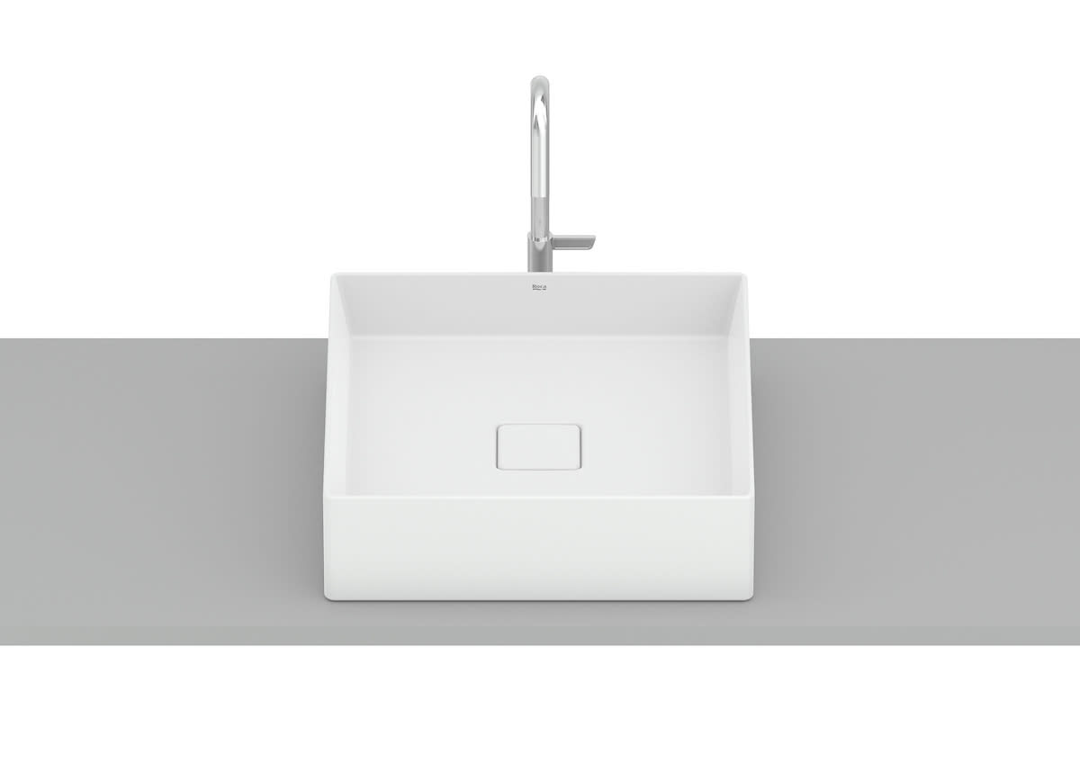 Roca Terra – Умивалник върху плот 40×40×12.5см White бял FINECERAMIC® A32787Y000