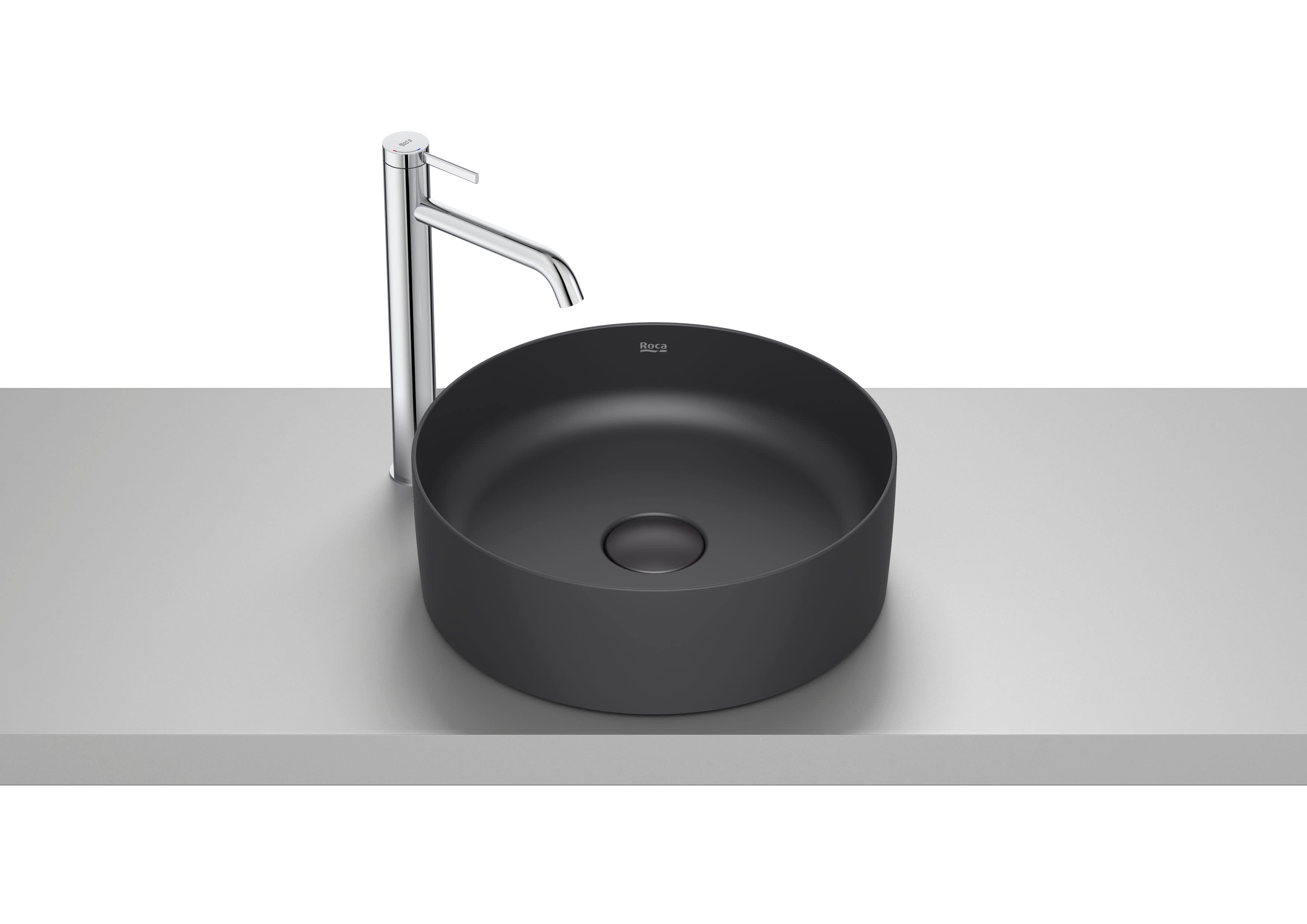 Roca Terra – Овален умивалник върху плот 39×39×13см White бял FINECERAMIC® A32787N000