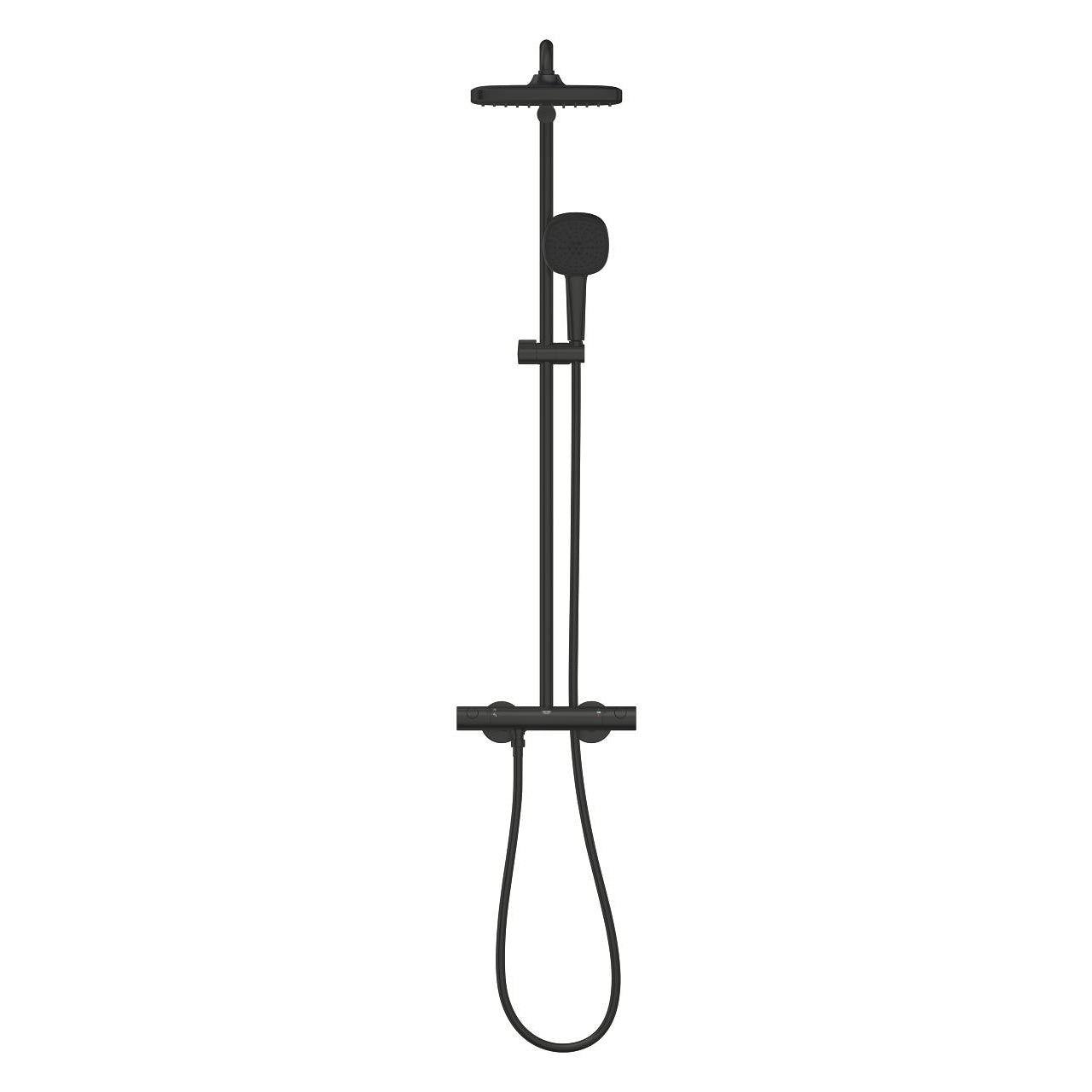 GROHE Tempesta Cube 250 Душ Система с Термостат Matte Black 266892431 - Stonea.BG