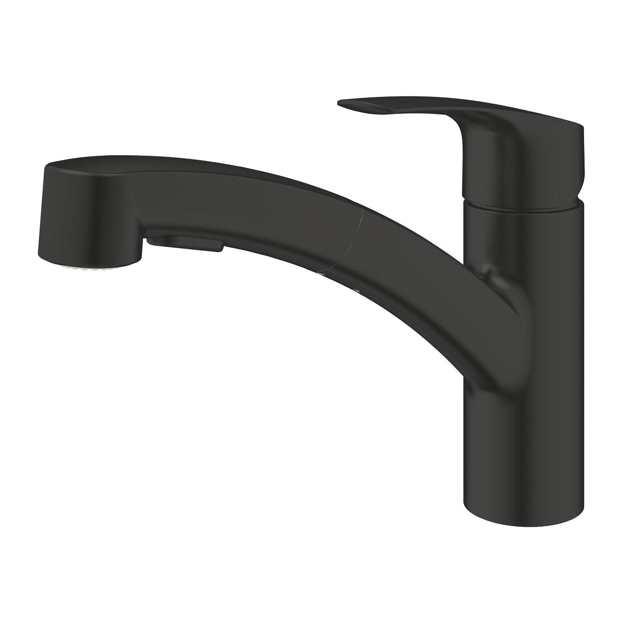 GROHE Eurosmart Кухненски Смесител Нисък Чучур + Издърпващ Се Аератор Matte Black 303052431 - Stonea.BG