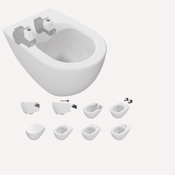 Isvea INFINITY Конзолна тоалетна чиния Rimless без ръб White Matt бял мат 10NF0200*-2L