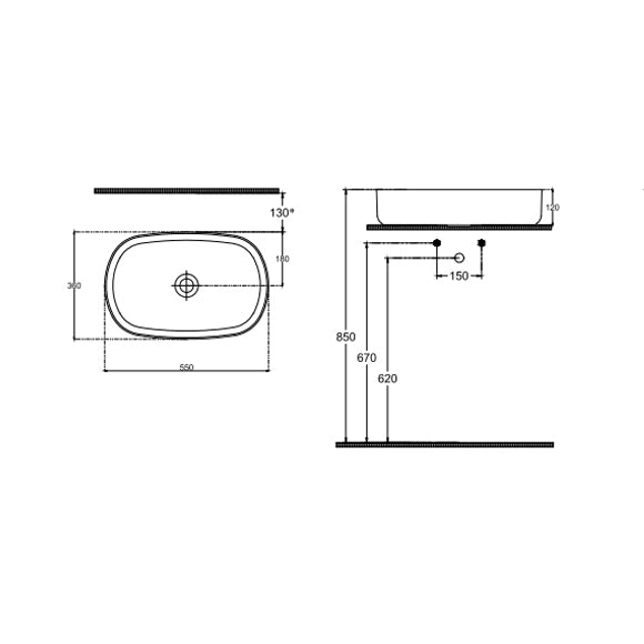 Isvea INFINITY Мивка върху плот Елипса 55×36×12см White бял гланц 10NF65055