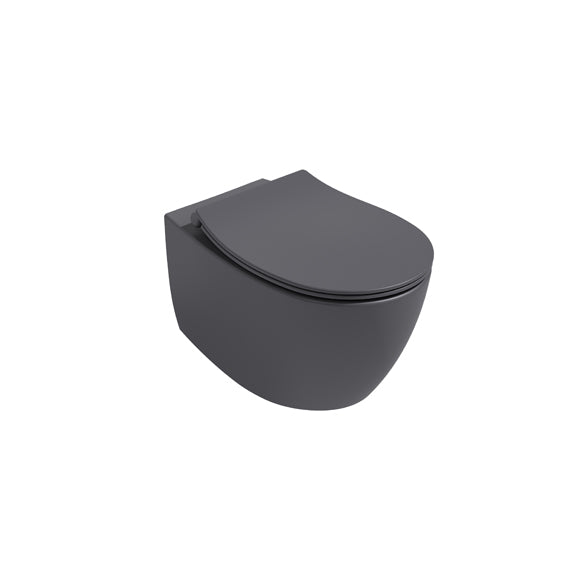 Isvea SENTIMENTI Конзолна тоалетна чиния Rimless без ръб Anthracite Антрацит мат 10AR02012-2C