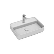 Isvea INFINITY Мивка върху плот Правоъгълна 55×40×12см с отвор за смесител White Matt бял мат 10NF66055-2L